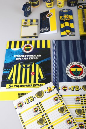 x Dekomus Lisanslı Fenerbahçe 1907 Desk Collection 30 Parça Kırtasiye ve Hobi Seti Kupa,Bardak Altlığı,Efsane Formalar Boyama Kitabı