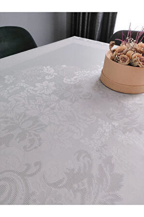 160x220 Damask Masa Örtüsü - Gri