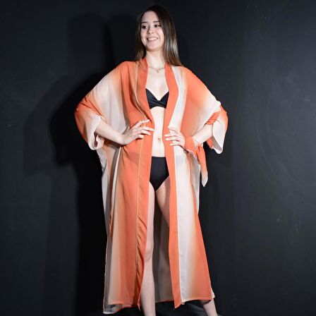 PAREDORA Terracota Krem  Kimono Pareo