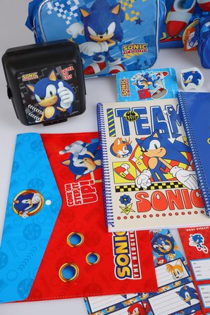 x Dekomus "Speed Force Collection" Lisanslı Sonic Premıum Kırtasiye Seti Okul,Kalem ve Beslenme Çantası,A4 Defter,Matara,Beslenme Kabı