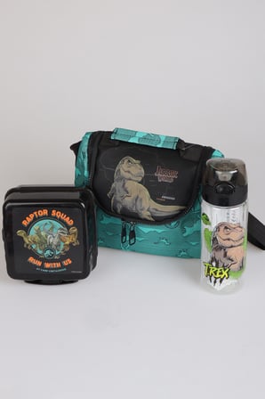  x Dekomus "T-Rex Force Collection" Jurassıc World Lisanslı Beslenme Çantası,Matara ve Beslenme Kabı Seti