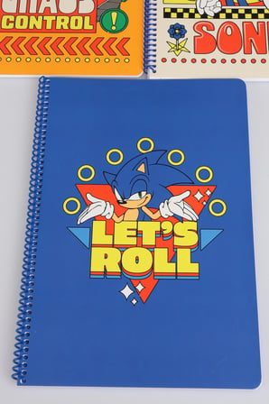x Dekomus "Speed Force Collection" Sonic A4 Spiralli Kareli Defter 80 Yaprak Tek Adet