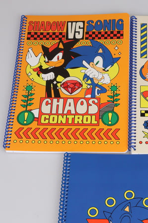 x Dekomus "Speed Force Collection" Sonic A4 Spiralli Kareli Defter 80 Yaprak Tek Adet