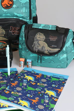  x Dekomus "T-Rex Force Collection" Jurassıc World Lisanslı Kırtasiye Seti Okul ve Beslenme Çantası,Matara,Beslenme Kabı Seti