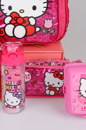  x Dekomus "Love Shine Collection" Hello Kitty Lisanslı Ortopedik İlkokul,Beslenme ve Kalem Çantası,Matara,Beslenme Kabı Seti