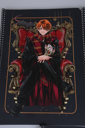 x Dekomus  "Wizard Icons Collection" Harry Potter A4 Spiralli Kareli Defter 80 Yaprak Tek Adet