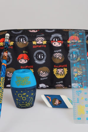 x Dekomus "Wizard Icons Collection" Harry Potter Lisanslı Kırtasiye Seti Kalem Çantası,Cetvel,Kurşun Kalem,Silgi,Kalemtraş