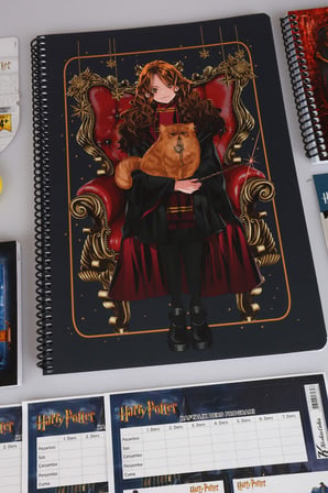 x Dekomus "Wizard Icons Collection" Harry Potter Lisanslı Kırtasiye Seti Makas,A4 defter,Cetvel,Kurşun Kalem,Silgi,Kalemtraş