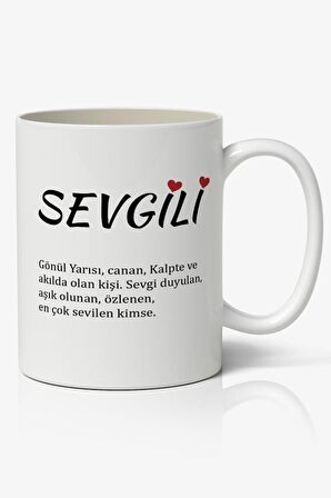 Sevgili Kelime Anlamı Sevgililer Günü Baskılı Kupa Bardak Kahve Kupa Bardak Model