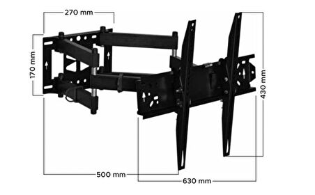Awox 65'' İle Uyumlu Hareketli Katlanabilir Duvar Askı Aparatı- Kaliteli