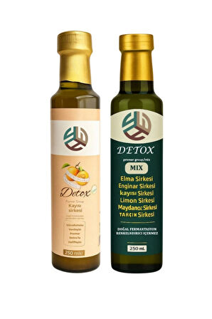 MİX DETOX SİRKESİ 250 ML+ KAYISI DETOX SİRKESİ 250 ML
