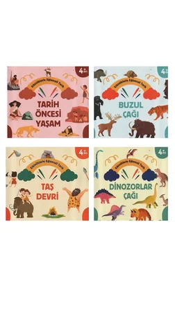 4+ Yaş Çocuklar İçin Etkinliklerle Eğlenceli Tarih - 4 Kitap Set