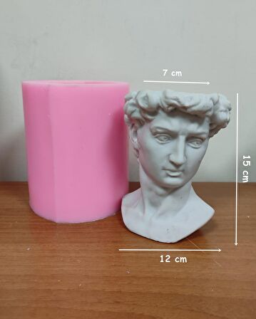 Erkek büst saksı silikon kalıp (15 cm)