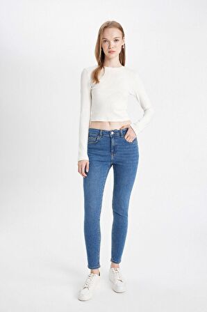 DeFacto Rebeca Skinny Fit Yüksek Bel Dar Paça Bilek Boy Jean Pantolon C7609AX24AUNM28