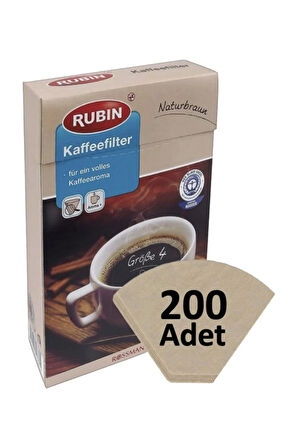 Kahve Filtresi 4 Numara Büyük Boy Naturel Kağıt 200 Adet