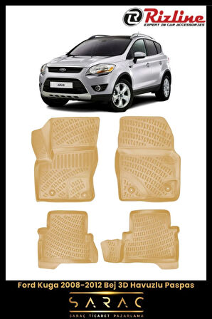 Rizline Ford Kuga 2012 Model(Eski Kasa) BEJ 3D Havuzlu Paspas