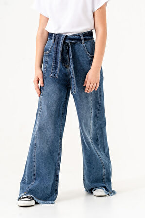 Kız Çocuk Aller Kemerli Kot Pantolon 2171