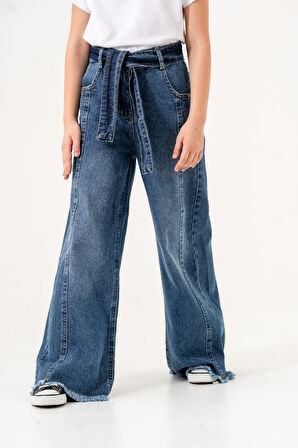 Kız Çocuk Aller Kemerli Kot Pantolon 2171