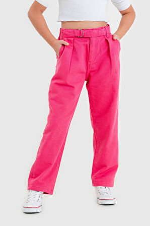 Kemerli Kız Keten Pantolon 2538