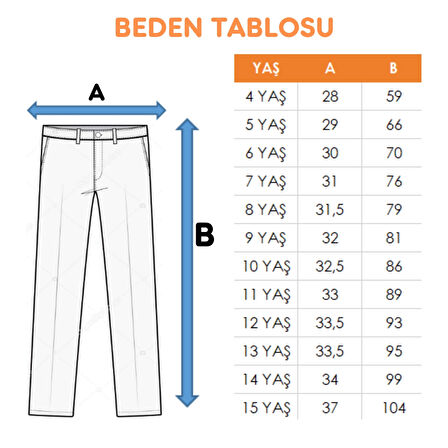 Kız Çocuk Çok Cepli Kargo Kot Pantolon 2187