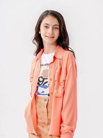 Kız Çocuk D Tokalı Ceket T-Shirt İkili Takım 1806