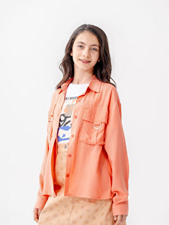 Kız Çocuk D Tokalı Ceket T-Shirt İkili Takım 1806