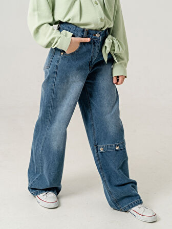 Kız Çocuk Dizi Açık Kot Pantolon 2181