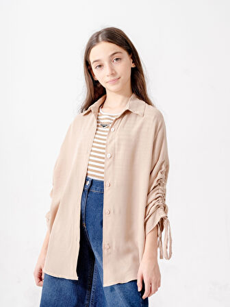 Kız Çocuk Düşük Kollu Gömlek T-Shirt İkili Takım 1810