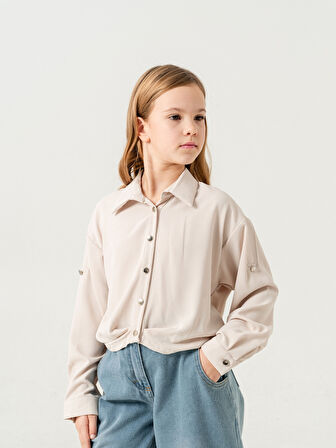 Kız Çocuk Etek Pileli Gömlek 3148