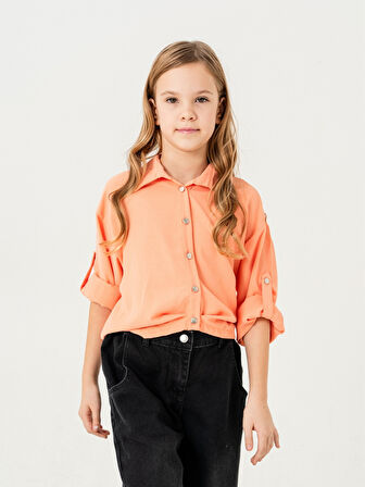 Kız Çocuk Etek Pileli Gömlek 3148