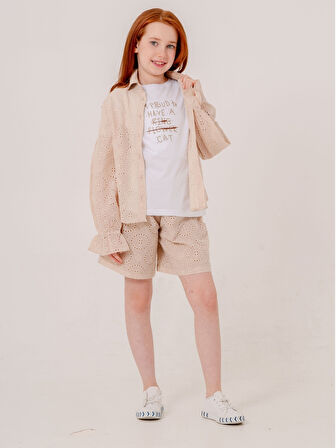 Kız Çocuk Fisto Gömlek T-Shirt İkili Takım 1804