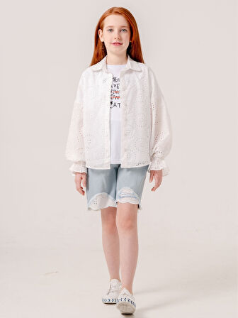 Kız Çocuk Fisto Gömlek T-Shirt İkili Takım 1804