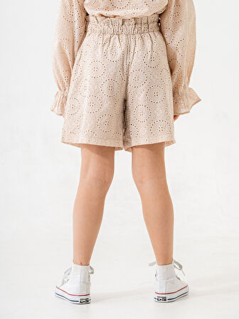 Kız Çocuk Fistolu Keten Şort 2866