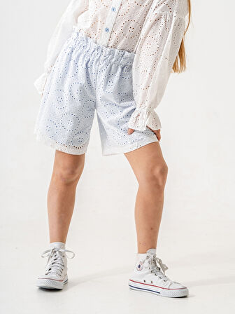 Kız Çocuk Fistolu Keten Şort 2866