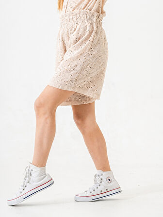 Kız Çocuk Fistolu Keten Şort 2866