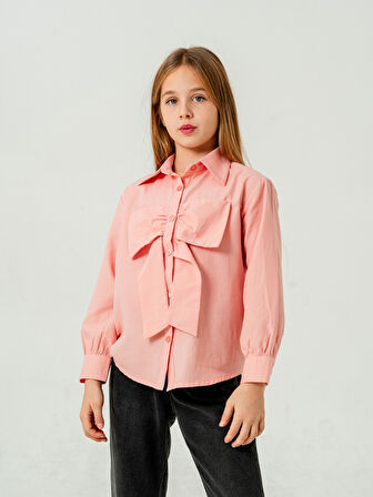 Kız Çocuk Fiyonklu Gömlek 3158