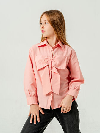 Kız Çocuk Fiyonklu Gömlek 3158