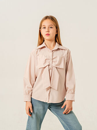 Kız Çocuk Fiyonklu Gömlek 3158