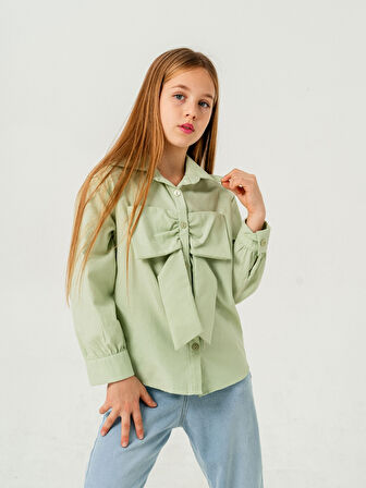 Kız Çocuk Fiyonklu Gömlek 3158