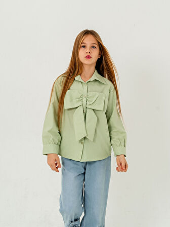 Kız Çocuk Fiyonklu Gömlek 3158