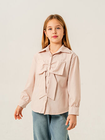 Kız Çocuk Fiyonklu Gömlek 3158