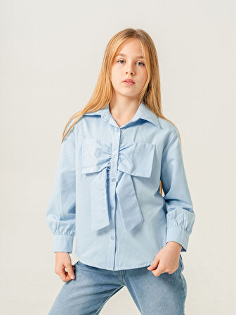 Kız Çocuk Fiyonklu Gömlek 3158