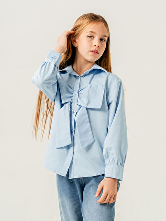 Kız Çocuk Fiyonklu Gömlek 3158