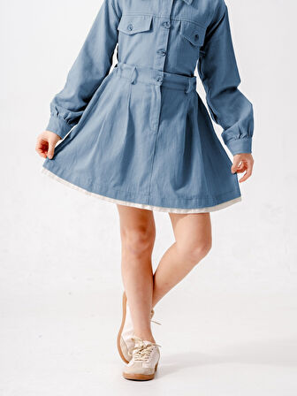 Kız Çocuk Garnili Kot Etek 2603