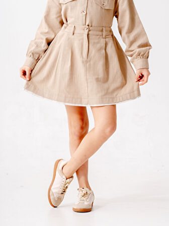 Kız Çocuk Garnili Kot Etek 2603