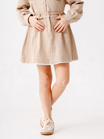 Kız Çocuk Garnili Kot Etek 2603