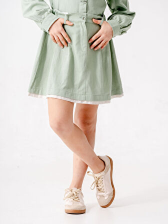 Kız Çocuk Garnili Kot Etek 2603