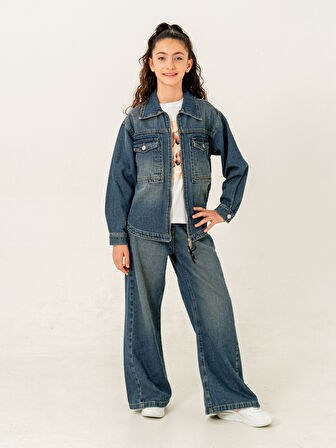 Kız Çocuk İspanyol Kot Pantolon 2190