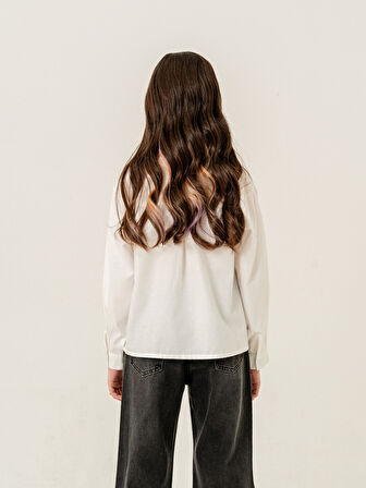 Kız Çocuk Kapak Taşlı Gömlek 3159