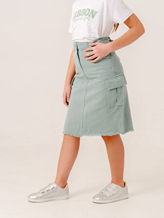 Kız Çocuk Kargo Keten Etek 2959